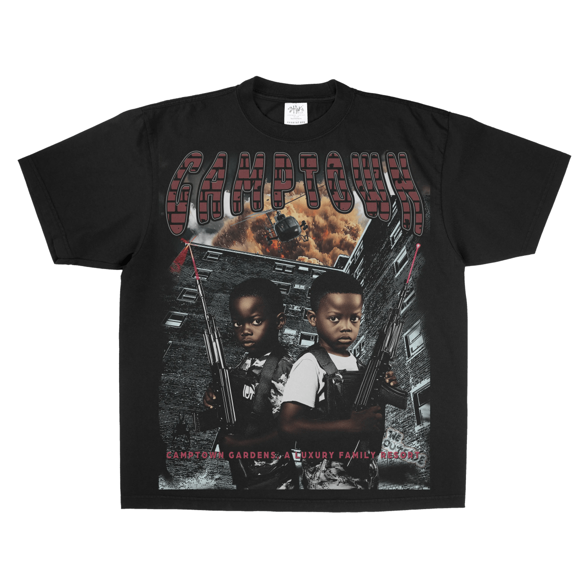 Camptown gardens - LA Apparel - Heavyweight T-shirt - Alleyway StudiosGraphic teegloMa - S - Bla1 - FRO - 1_3