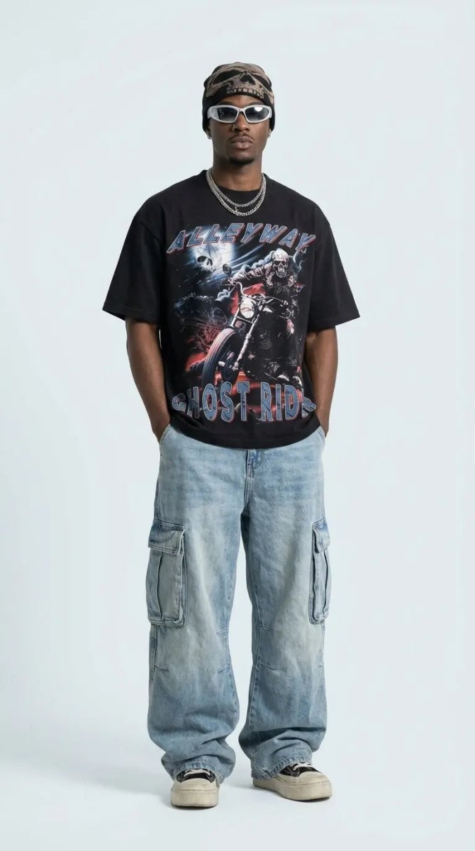 GHOST RIDER - Max Heavyweight Graphic Tee - Alleyway StudiosGraphic teeAJVNp-S-Bla1-FRO-1_2
