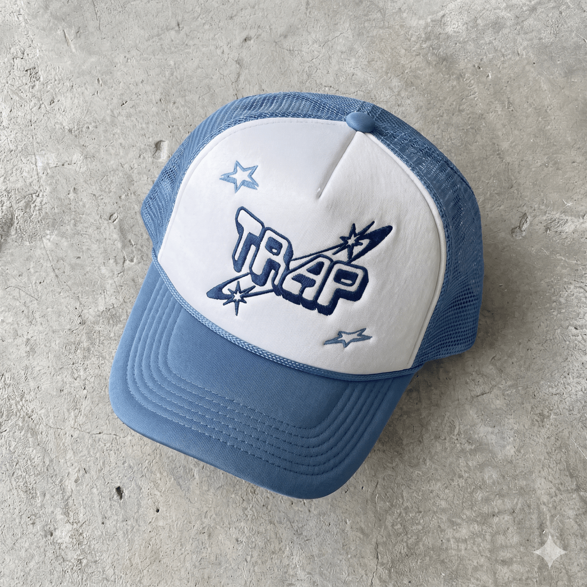 Alleyway 5 Panel Trucker Hat – Sky Blue - Alleyway StudiosTrucker hatEjhA7-Adj-Sky8107-FRO-1_1