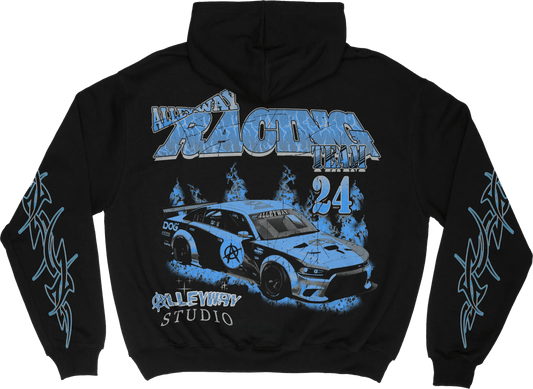 AW Racing team - Black - Heavyweight Hoodie - Alleyway StudiosHoodieBOyvH - S - Bla1 - FRO - 1_1
