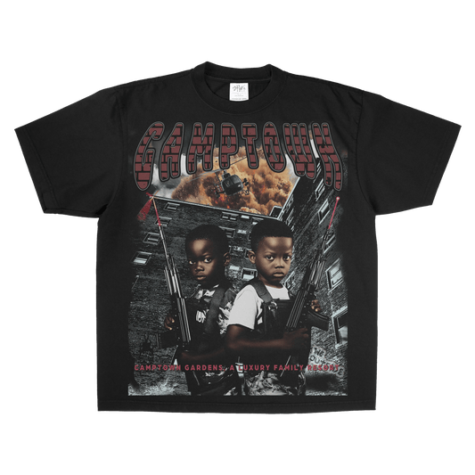 Camptown gardens - LA Apparel - Heavyweight T-shirt - Alleyway StudiosGraphic teegloMa - S - Bla1 - FRO - 1_3