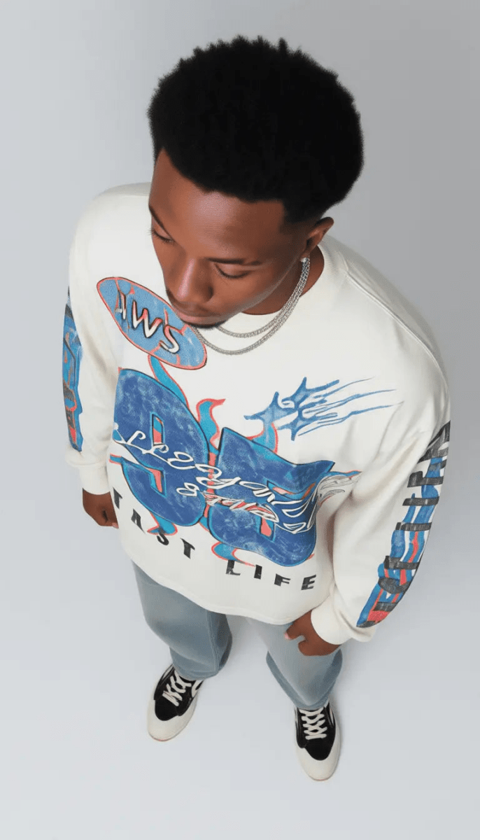 fast life - LA Apparel - Long Sleeve Off white - Alleyway StudiosGraphic tee932g5-S-Off8265-FRO-1_1