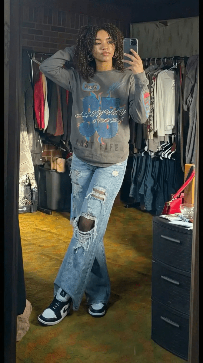 Fast Life - LA Apparel - Long Sleeve Vintage Black - Alleyway StudiosGraphic tee932g5-S-Vin62-FRO-1_1