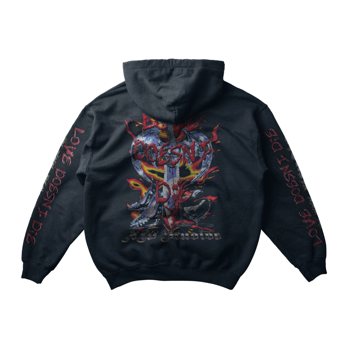 Love doesn't die - Heavyweight Garment Dyed Hoodie - Alleyway StudiosHoodie58A0T - XS - OFF6783 - FRO - 1_5