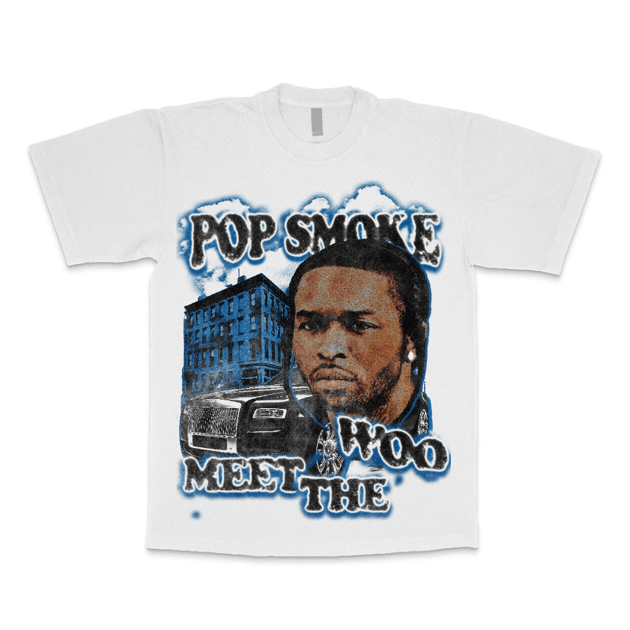 Pop Smoke ‘Meet the Woo’ Graphic Heavyweight Tee - Alleyway StudiosGraphic teegloMa-S-Whi10-FRO-1_1