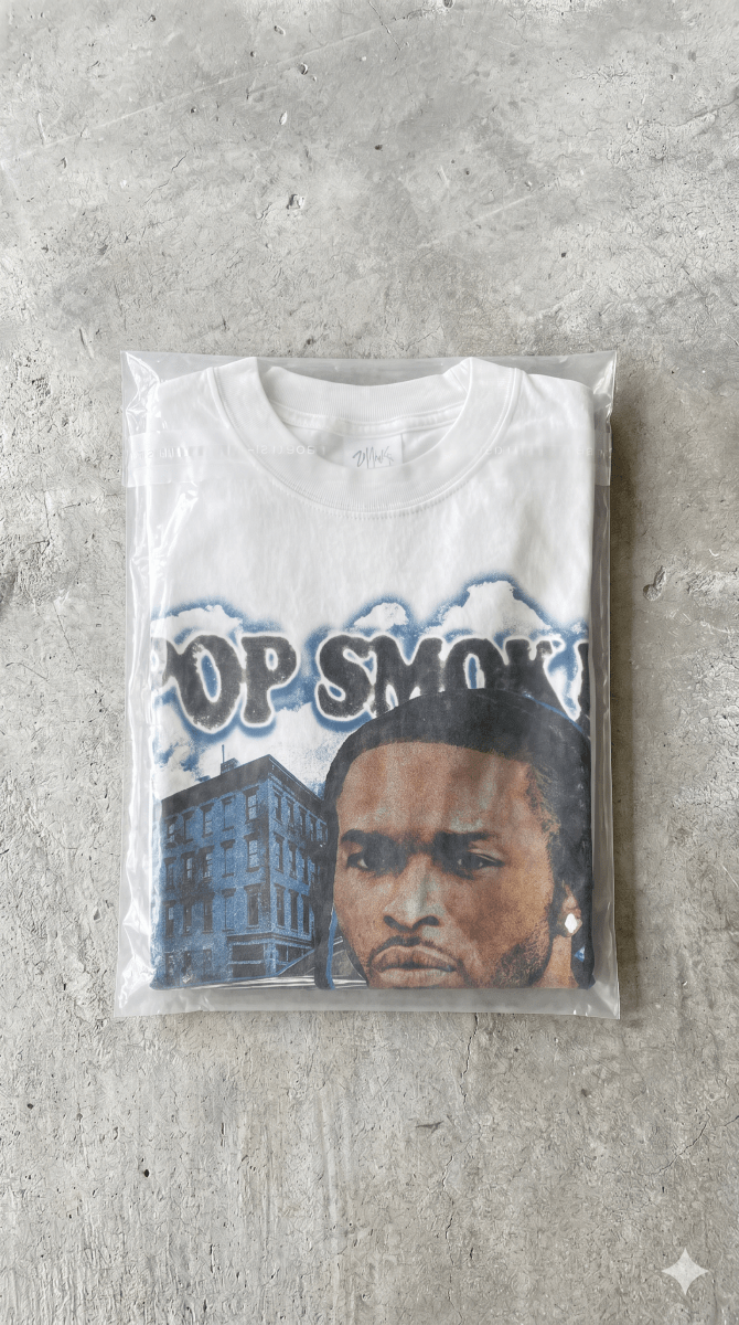 Pop Smoke ‘Meet the Woo’ Graphic Heavyweight Tee - Alleyway StudiosGraphic teegloMa-S-Whi10-FRO-1_1