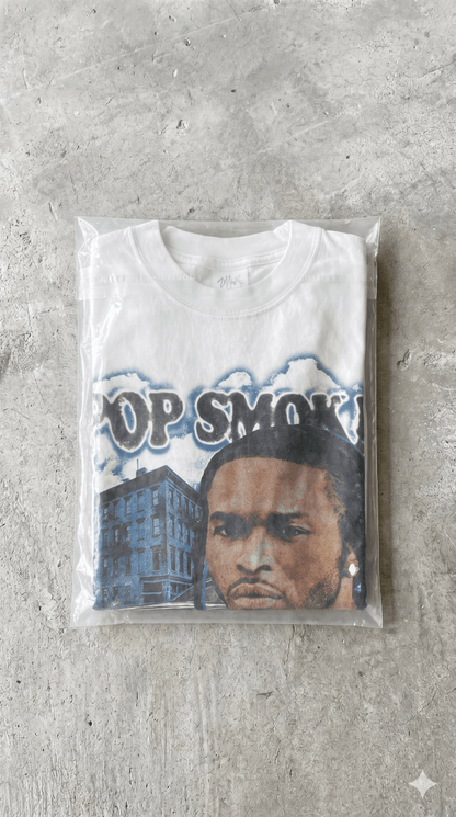 Pop Smoke ‘Meet the Woo’ Graphic Heavyweight Tee - Alleyway StudiosGraphic teegloMa-S-Whi10-FRO-1_1