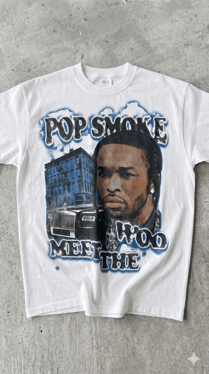 Pop Smoke ‘Meet the Woo’ Graphic Heavyweight Tee - Alleyway StudiosGraphic teegloMa-S-Whi10-FRO-1_1