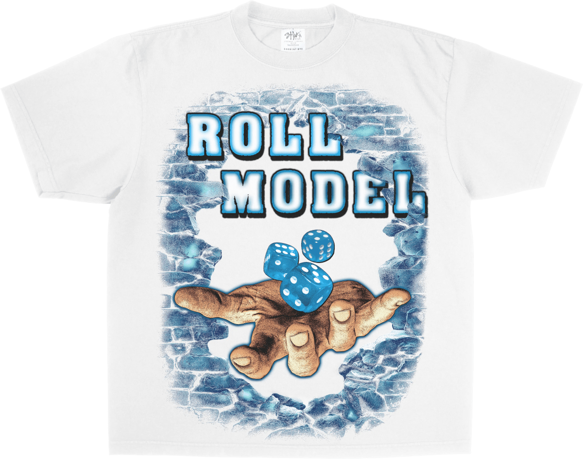 Roll Model Dice Toss Heavyweight T-Shirt - Alleyway StudiosGraphic teegloMa-S-Whi10-FRO-1_1